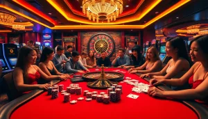 Engaged players at a GO99 casino gaming table, capturing the excitement of strategic betting.