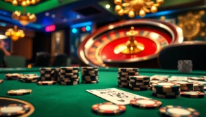 Competitive poker scene with chips and cards showcasing S804 COM excitement and luxury