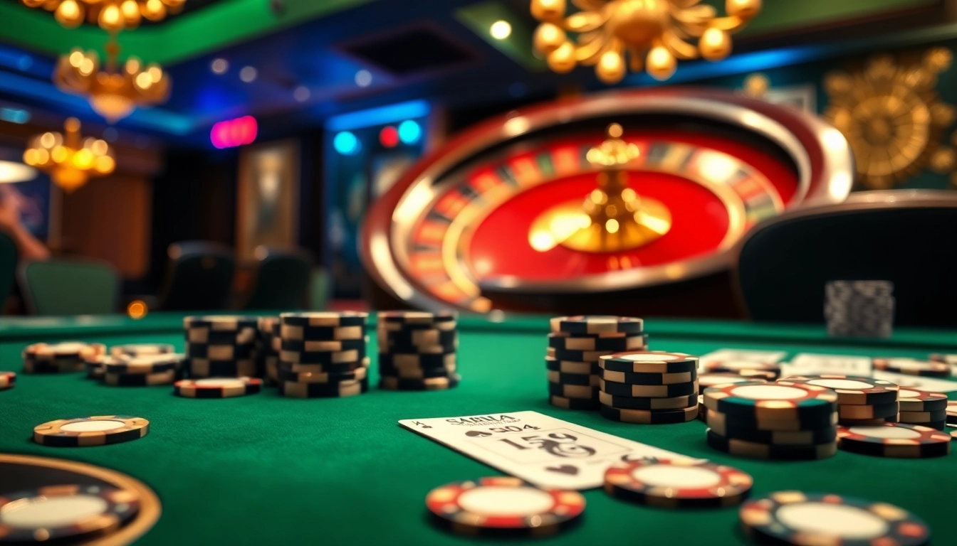 Competitive poker scene with chips and cards showcasing S804 COM excitement and luxury
