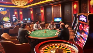 Experience exciting KP88 gameplay at vibrant casino tables with professional dealers.