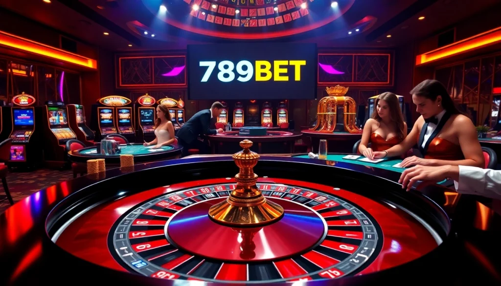 Exciting roulette game at 789BET with colorful chips and elegant players.