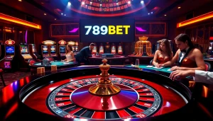 Exciting roulette game at 789BET with colorful chips and elegant players.