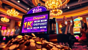 Menampilkan slot deposit 1k dengan mesin slot yang ramai dan grafis menarik.