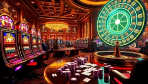 Experience the thrill of idn slot with vibrant casino machines and enthusiastic players.