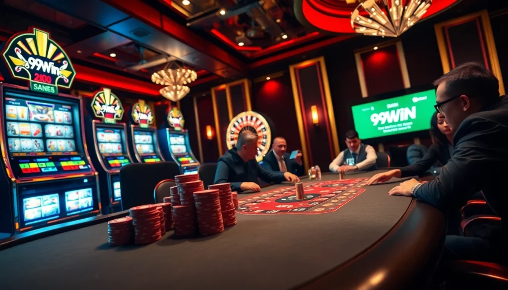 Experience high-stakes action at 99WIN with thrilling poker games and vibrant slot machines.