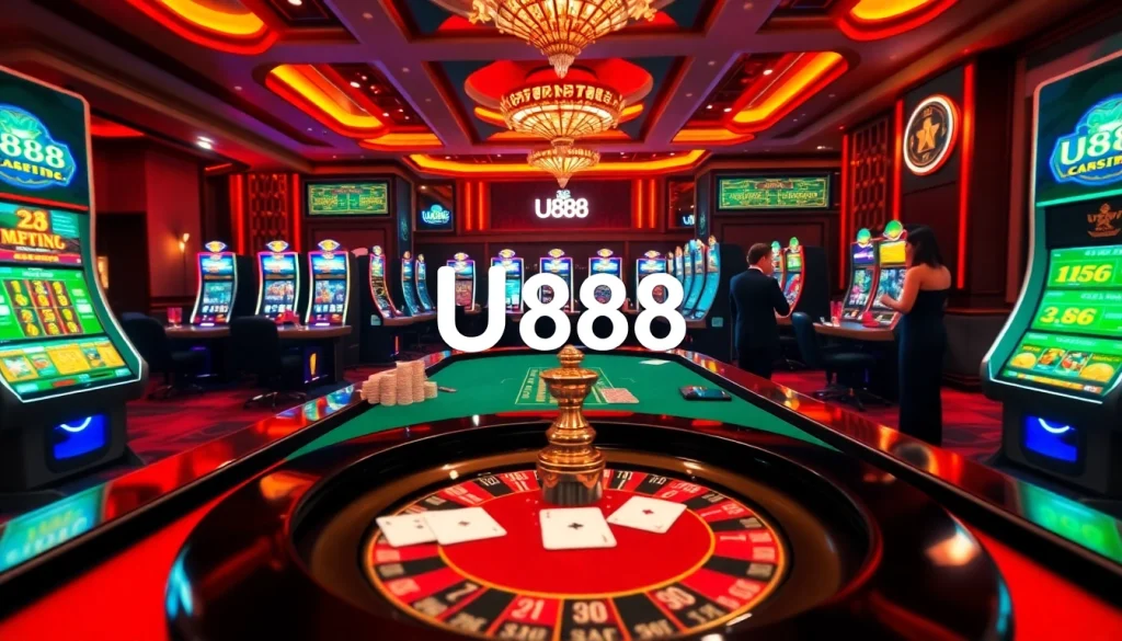 Experience the vibrant U888 casino atmosphere with engaging gameplay and luxury gaming tables.