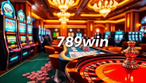 Experience the thrill of 789win at a vibrant casino table with chips and cards.