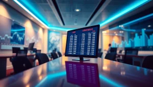 Live display of data china lottery results in a modern office setting.