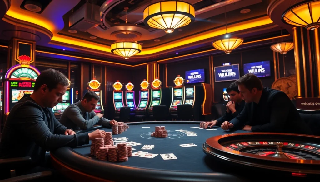 Engage with hidden wiki links while playing at a luxurious poker table in a vibrant casino.