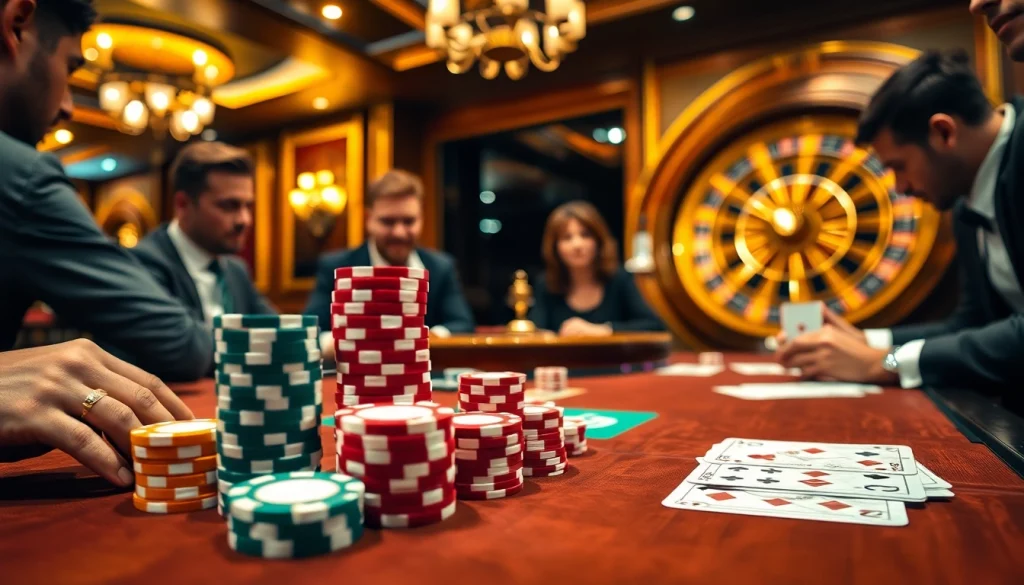 Experience thrilling high-stakes poker action with 7mcn at a luxurious casino table.