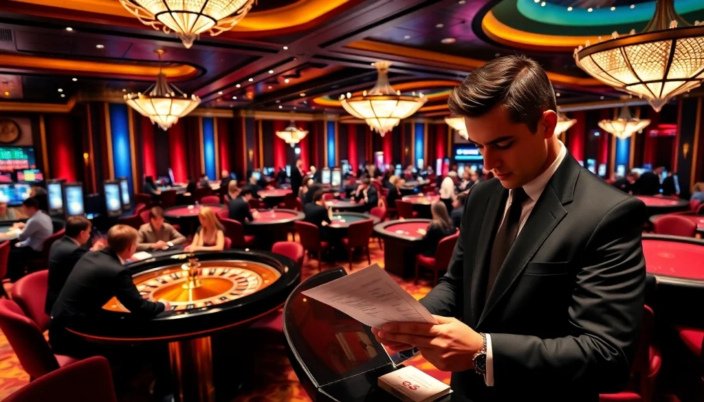 Exciting gambling scene at c54.gb.net featuring vibrant casino tables and skilled players.