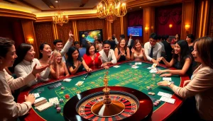 Trải nghiệm cảm giác cá cược tại https://luck8.com với cảnh casino hấp dẫn, bàn chơi sôi động và người chơi.