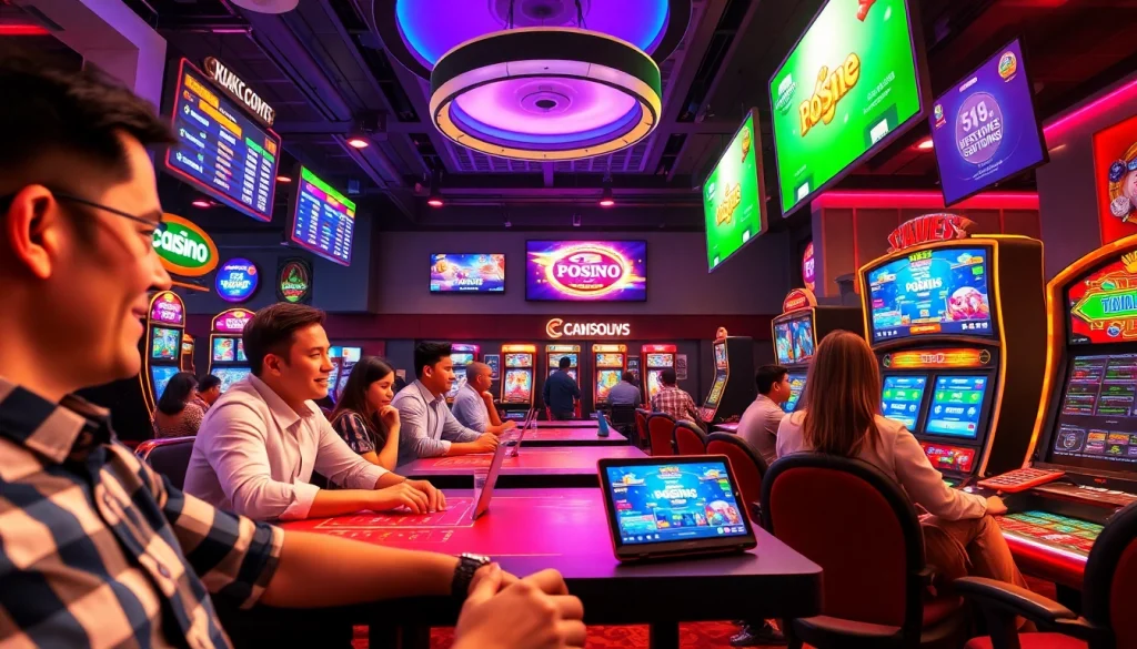 Experience the excitement of online gaming at tk88win.live with vibrant casino scenes.