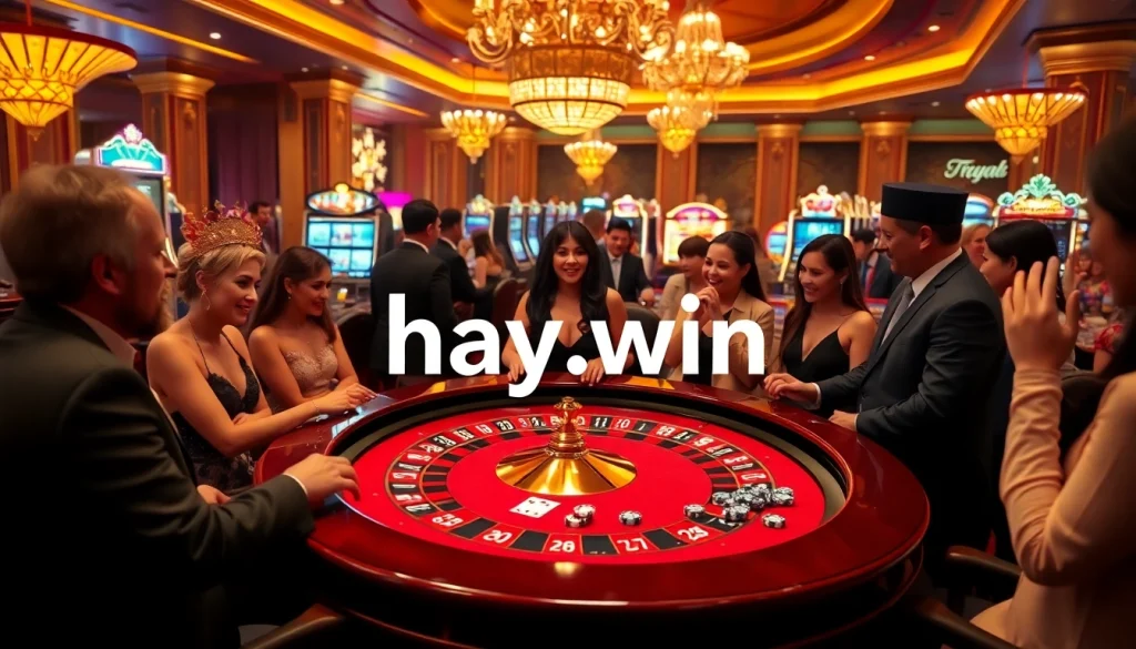 Experience thrilling gameplay at hay.win with a vibrant casino atmosphere and engaging roulette table.