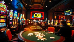 LC88 Marketing excites players at a luxurious casino featuring vibrant games and engaging promotions.