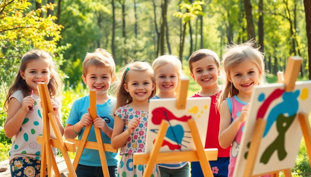 Children enjoying fun activities at holiday camps in a sunny outdoor setting.