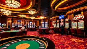 Engaging casino scene with players enjoying go99 games and thrilling gambling action.