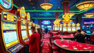 Kết quả xổ số hôm nay revealed at a lively casino draw with excited players checking tickets.