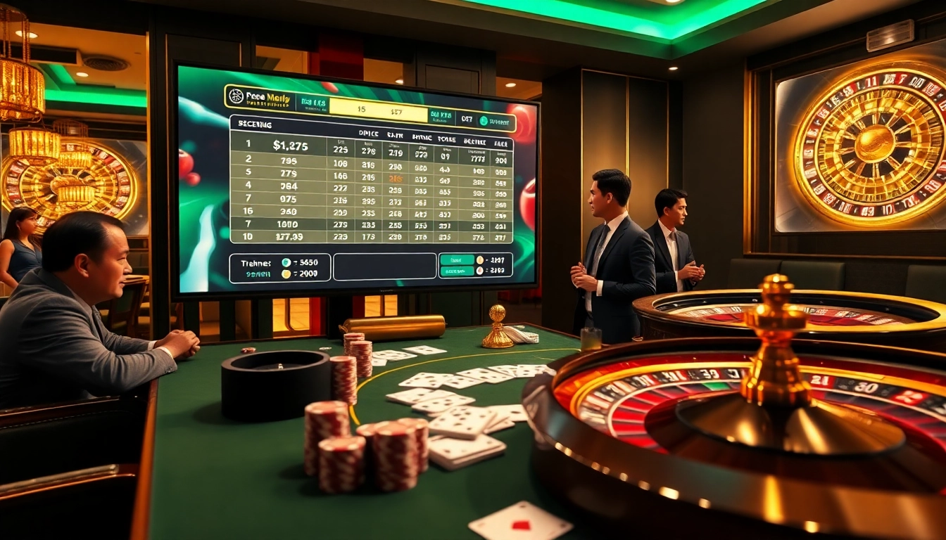 Betting on kèo bóng đá in a luxurious casino setting, highlighting excitement and strategic gameplay.