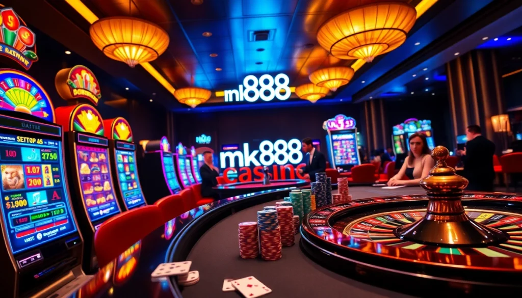 Witnessing an exciting moment at nk 88 casino with vibrant tables and engaging gameplay.