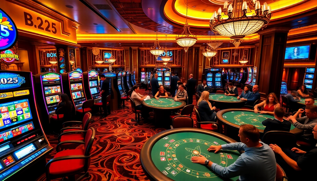 Experience the thrill of gambling at B52pm with vibrant casino tables and exciting slot machines.