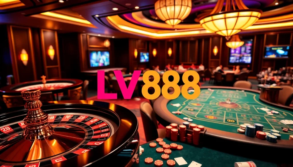 Engage in thrilling casino action at LV88 with elite poker tables and vibrant roulette wheels.
