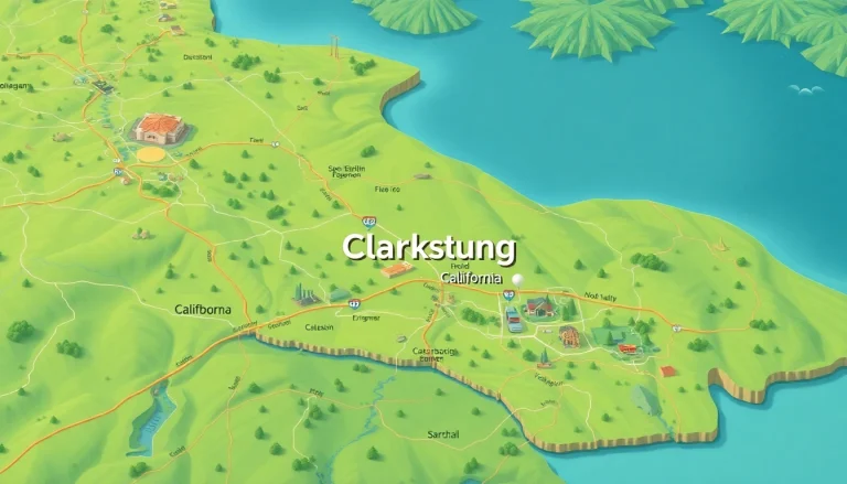 Find detailed geographic features where is clarksburg California on a professional map illustration.