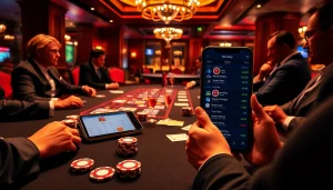 Engaging Mix Parlay betting scene with vibrant chips and an elegant casino setting.