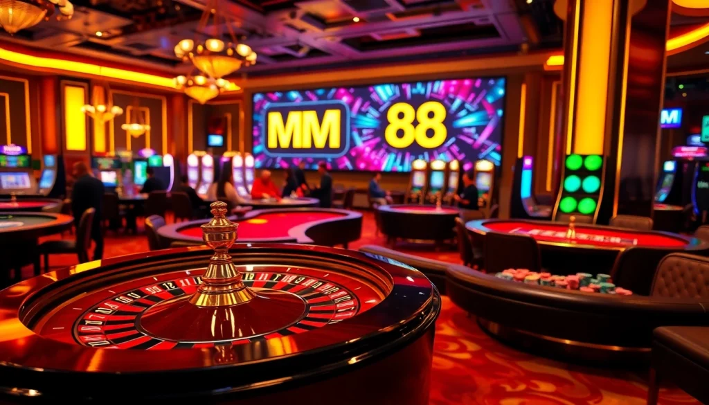 Experience the thrill of MM 88 with vibrant casino games and stylish betting tables.