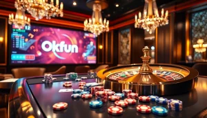 Experience thrilling online gambling at Okfun with exciting casino games and vibrant tables.