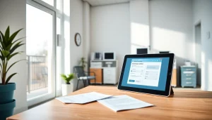 Professional medical consultation room illustration for attest kaufen.