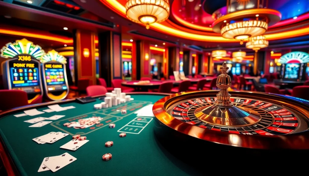 Experience the thrill of gambling at Trang chủ XX88 with vibrant casino scenes and engaging gameplay.