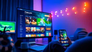 Explore the engaging online betting experience at 77win .com with vibrant gaming graphics.