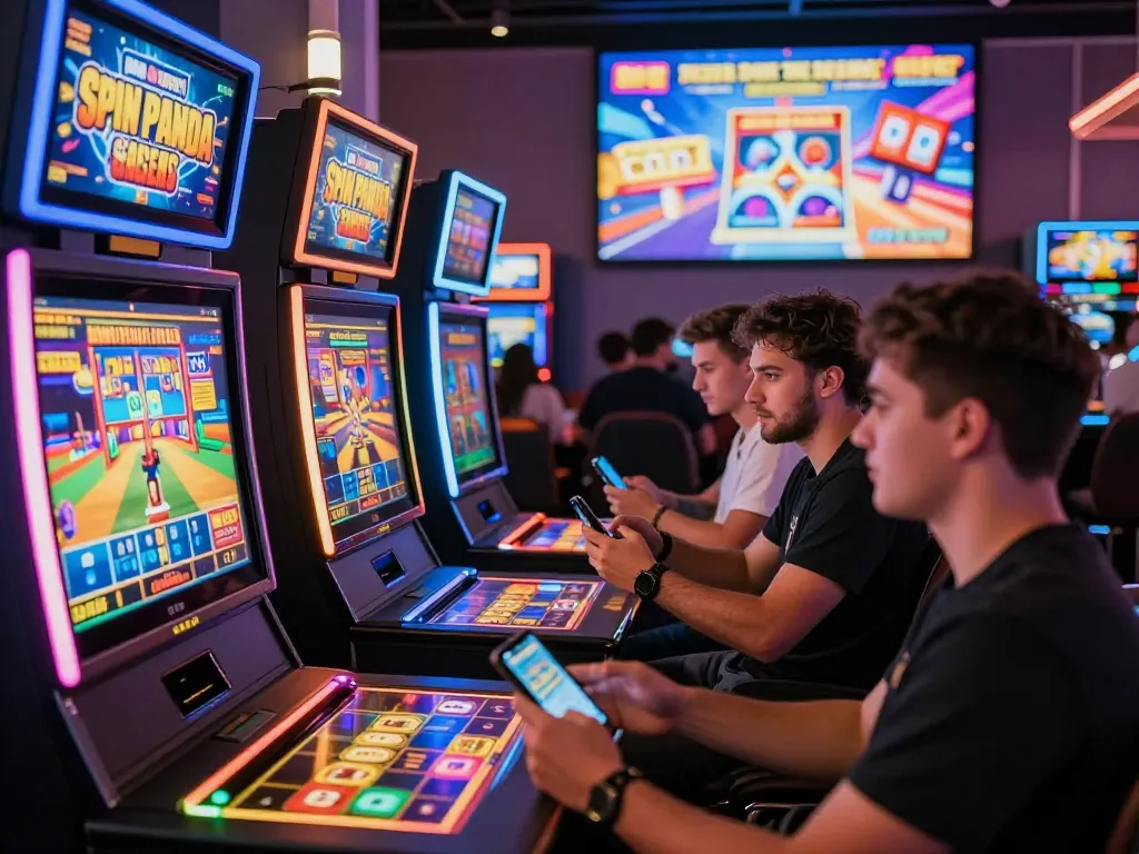 Engaged players at spinpanda online enjoying vibrant casino games and promotions.