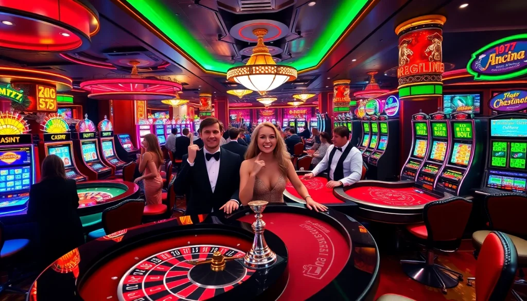 Experience the excitement of casino games at NA777 with vibrant slot machines and live dealers.
