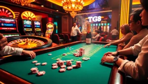 Experience thrilling gambling at TG88 with lively poker games and vibrant casino visuals.