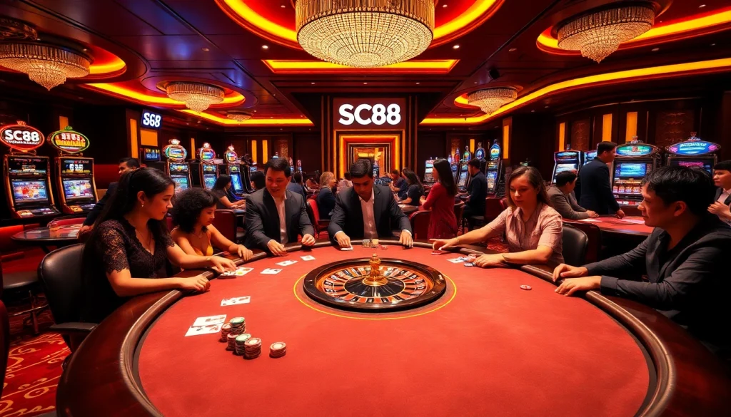 Experience the excitement at SC88 casino with vibrant games, thrilling poker tables, and luxurious decor.
