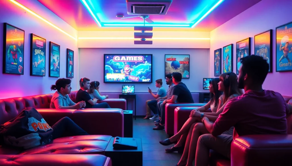 Experience multiplayer fun with emulator online games in a vibrant gaming lounge.