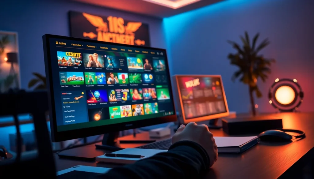 Interactive DN88 online gaming interface showcasing popular games for users in 2026.