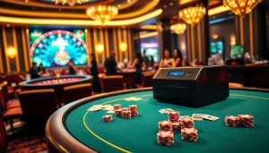 Experience thrilling gambling action with the POSTEK C168/300s printer in a luxurious casino setting.
