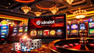 Experience the excitement of idnslot with vibrant slot machines and engaging casino elements.