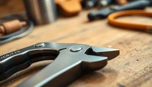 tenaza para cortar alambre auf einer Werkbank mit aufgerollten Drähten, die Handwerkskunst widerspiegelt.