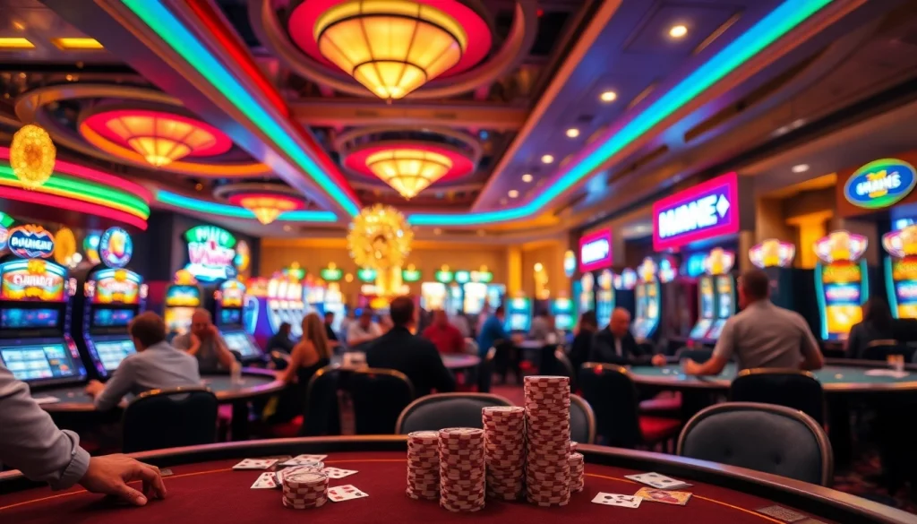 Menangkan permainan hoki77 di kasino dengan suasana penuh warna dan pemain antusias.