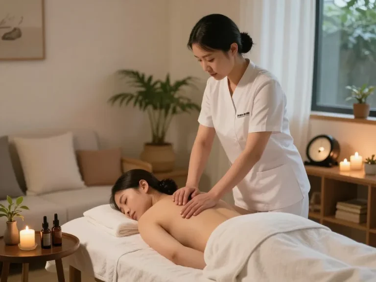 Premium home massage experience by maxim-anma.net with a therapist delivering a relaxing treatment in a serene setting.