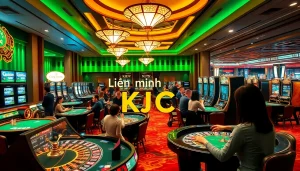 Players enjoying casino games at Liên minh KJC, highlighting a luxurious gambling experience.