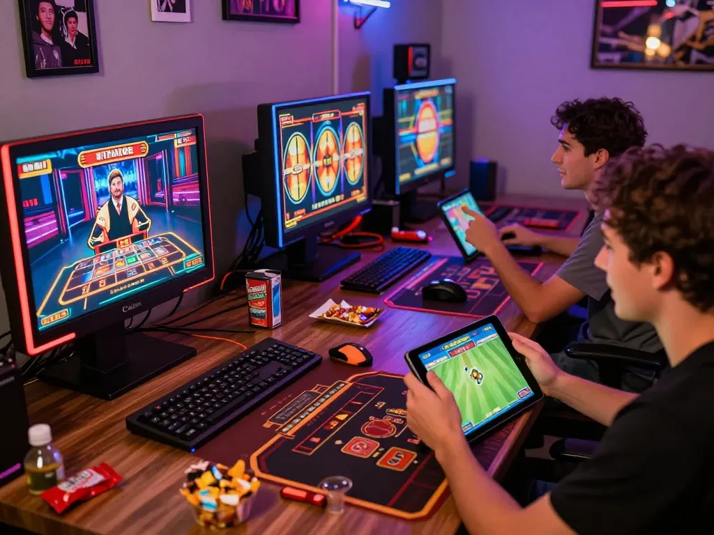 Exciting online gaming environment showcasing diverse players enjoying tk88 live casino, slots, and sports betting.