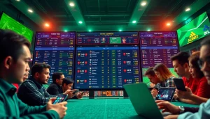 Exciting online betting interface showcasing kèo nhà cái with real-time football odds and match statistics.