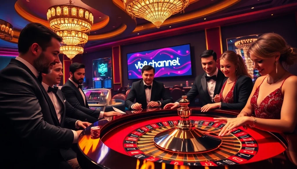 Experience thrilling casino action at vb88.channel with luxury tables and eager gamblers.