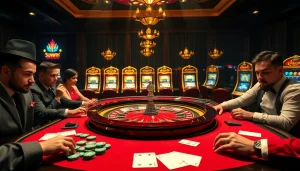 Experience the thrill of winning at sunwin with a vibrant roulette game surrounded by excited players.