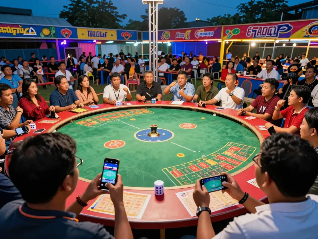 Witness the excitement of đá gà trực tiếp in a bustling betting arena with spectators and dynamic action.
